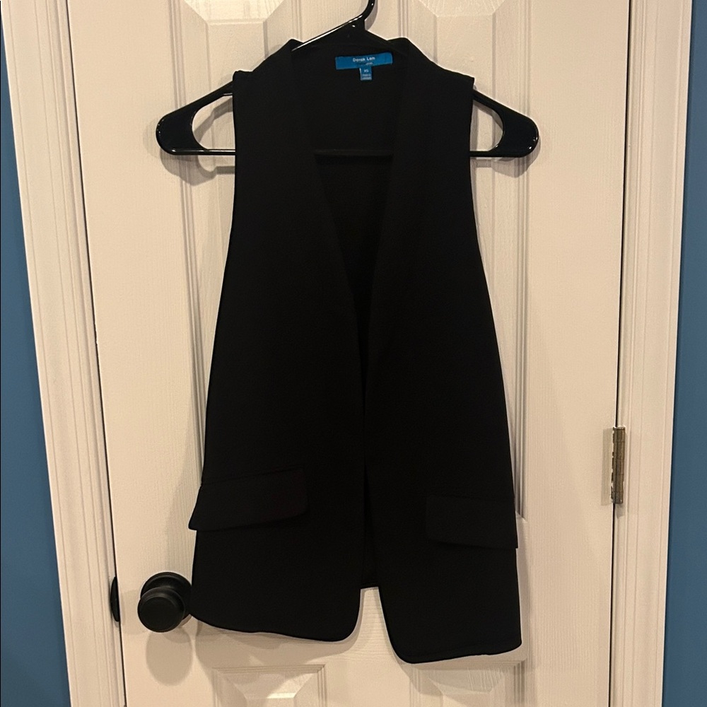 Derek Lam Black Open-Front Vest
